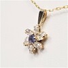 10KT Yellow Gold Natural Tanzanite and CZ Starbust Pendant with Gold Plated Sterling Silver Chain, Retail $350.00. Tanzanite is the birthstone for December. - 3