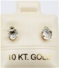 14KT Yellow Gold Natural Aquamarine (0.44ct) with CZ (0.12ct) Earring, W/A $335.00.