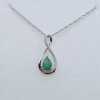 Sterling Silver Natural Emerald (0.55ct) and Natural Diamond (0.06ct) Pendant With Sterling Silver Chain, W/A $760.00. Emerald is the birthstone for May.