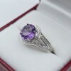 Sterling Silver Natural Amethyst (1.5ct) with Natural Diamond (0.01ct) Ring, Size 8, W/A $600.00. Amethyst is the birthstone for February. - 4