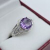 Sterling Silver Natural Amethyst (1.5ct) with Natural Diamond (0.01ct) Ring, Size 8, W/A $600.00. Amethyst is the birthstone for February. - 5