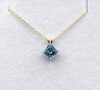 10KT Yellow Gold Natural Blue Topaz (1.2ct) Pendant With Gold Plated Sterling Silver Chain, W/A $690.00. Blue Topaz is the birthstone for December. - 2