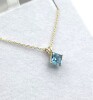 10KT Yellow Gold Natural Blue Topaz (1.2ct) Pendant With Gold Plated Sterling Silver Chain, W/A $690.00. Blue Topaz is the birthstone for December. - 3