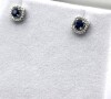 Sterling Silver Natural Blue Sapphire (0.66ct) with Diamond (0.01ct) Earrings, W/A $600.00. Sapphire is the birthstone for September. - 3