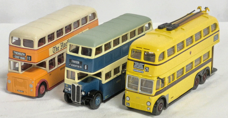 3 CORGI Diecast Double Deck Buses & Trolley Bus