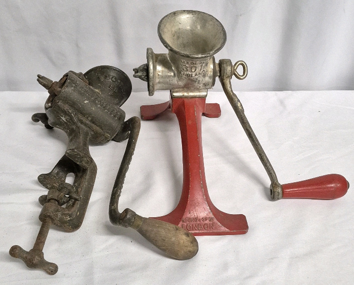 Vintage Metal Hand Crank Meat Grinders