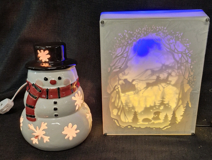 New Christmas Decor- Snowman Light and Christmas Light Box