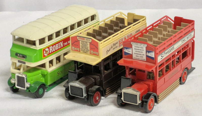 3 Diecast Matchbox Double Deck Buses - Made in England