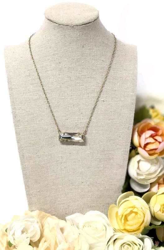 Rare Signed Vintage Catherine Popesco France w Attached Bezel-Set Faceted Stone | 16" Long w 2" Extension
