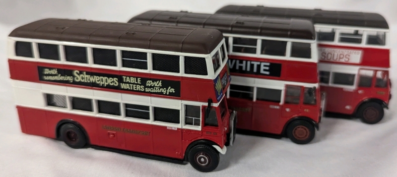 3 Diecast Corgi Model Busses Longest is 4".