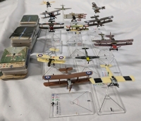 15 Wings of War/Wings of Glory Models with Bases & Info Cards w/Rules , Maps and Poster. Models not Checked for matching bases or cards.