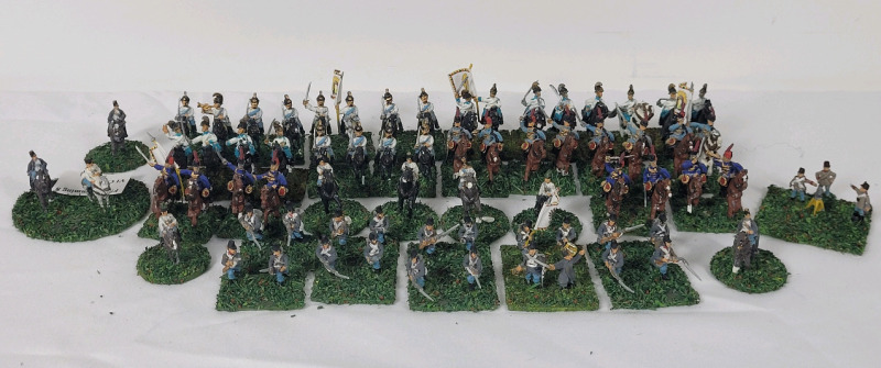 Twenty Nine (29) Sets Handpainted " Napoleonic Wars Foot & Calvary Soldiers w/Officers " 15mm Lead Miniature Soldiers