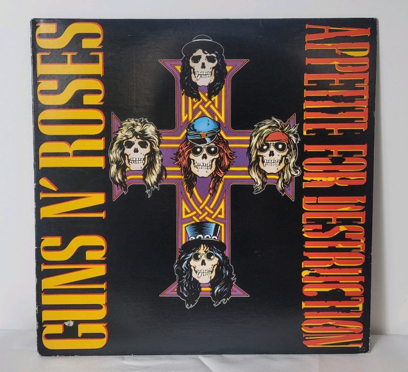 Guns N' Roses Appetite for Destruction Lp Record . 1987 Canadian Release Pressing . Some scuffs/scratches present