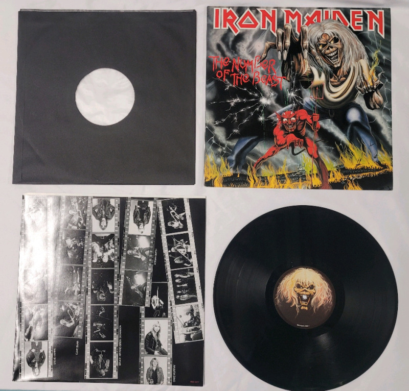 Iron Maiden Number of the Beast Lp Record . 180 gram weight Record Album Pressing , Excellent Condition