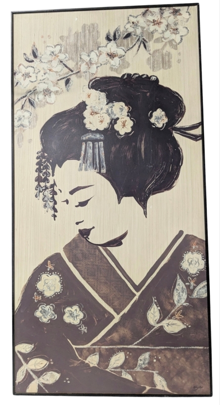 Huge Art in Motion "Kyoto Geisha" Print by Bella Dos Santos with Decorative 3" Thick Edges | 20.5" x 40.5" | Made in USA