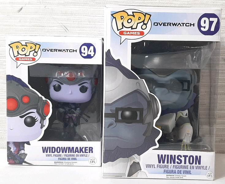 2 Overwatch Funko Pop Vinyl Figures, Including Winston & Widowmaker