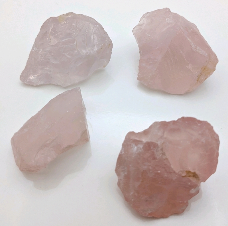 4 Pieces of Natural Rose Quartz Stones