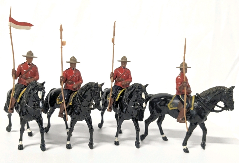 4 BRITAINS 1980s Lead-Based Enameled Royal Canadian Mounted Police | 3.5" Tall