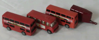 4 Gorgi Juniors Diecast Miniature Busses & Wagon 3"