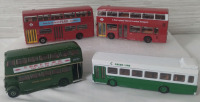 4 New EFE Diecast Miniature Busses Approximately 3.5"-5"