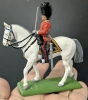 4 W BRITAIN Lead-Based Enameled Mounted Miniatures : Scotsguard, Standard Bearer, Clarion Trumpeter, Drummer | Up to 3.8" Tall - 3