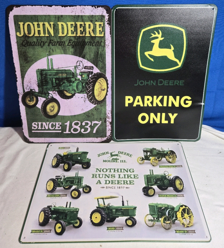 3 New | Metal Wall Signs John Deere Themed | Signs Measure 8" x 12"