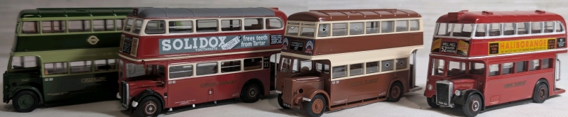 EFE Diecast Bus Lot Containing 2 Daimer Utility Busses & 2 Leyland PD1 Busses 1:76 Scale