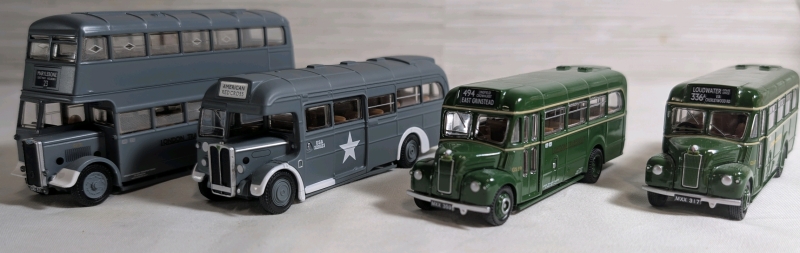 EFE Diecast Busses Lot Of 4 Containing 2 Guy GS Busses, Guy Arab II Utility & 10T10 Single Deck Bus 1:76 Scale