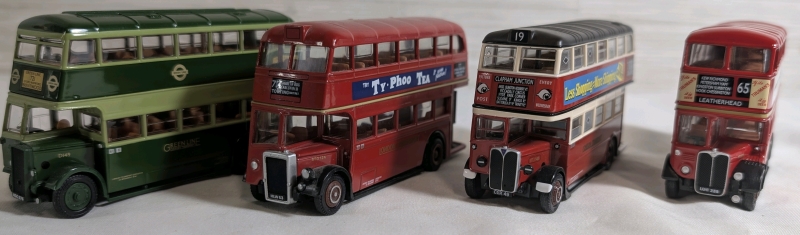 EFE Diecast Model Bus Lot Includes RT Bus, Leyland PD1, Daimler Utility & AEC STL Bus 1:76 Scale