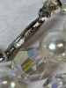 AB Crystal Pearl Necklace Set 3 Row Bracelet Sterling clasp 50 inch Necklace Earrings Second Set Vintage Crystal Necklace with Earrings - 4
