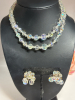 AB Crystal Pearl Necklace Set 3 Row Bracelet Sterling clasp 50 inch Necklace Earrings Second Set Vintage Crystal Necklace with Earrings - 6