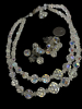 AB Crystal Pearl Necklace Set 3 Row Bracelet Sterling clasp 50 inch Necklace Earrings Second Set Vintage Crystal Necklace with Earrings - 7