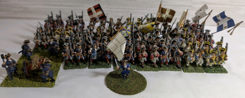 26 Handpainted Metal Based Miniature Napoleonic Infantry Units Approx. 1.25"