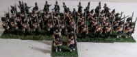 17 (98 Soldiers) Handpainted Metal Based Miniature Napoleonic Infantry Units On Flocked Bases Approx 1.25"