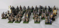 Twenty Six (26) pcs. Handpainted " Napoleonic Wars Foot & Horse Soldiers w/Officers " 28mm Lead Miniature Soldiers