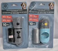 2 New Dog Waste Dispensers with Flashlights- Greenbrier Kennel Club