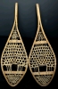 Vintage Torpedo-Style Wood & Rawhide Snowshoes! | 13.75" Wide x 42.25" Long ea - 4