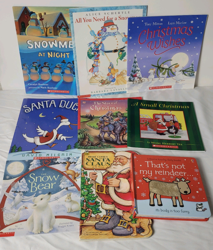 Nine (9) Children's Christmas Books . Ho Ho Ho