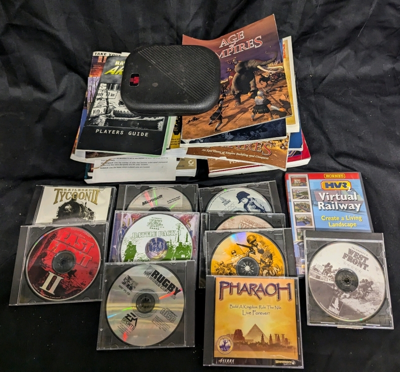 PC Game Collection. Assorted PC Games Primarily Strategy Games, with Assorted Game Instruction Manual/Players Guides.