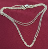 925 Sterling Silver Italy Double Chain With Lobster Stamped Clasp - 2