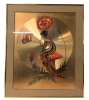 Gorgeous Framed 1970's Michelle Emblem Original Foil & Handpainted Art "Poppy Nymph" | 20.25" x 24.25"