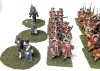 60 (Sixty) 28mm Handpainted Cast Metal Wargaming Figures on Flocked Bases : Foot Soldiers, Mounted Generals, Plastic Tent Diorama | Up to 2" Tall - 2