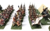 60 (Sixty) 28mm Handpainted Cast Metal Wargaming Figures on Flocked Bases : Foot Soldiers, Mounted Generals, Plastic Tent Diorama | Up to 2" Tall - 3