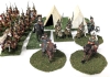 60 (Sixty) 28mm Handpainted Cast Metal Wargaming Figures on Flocked Bases : Foot Soldiers, Mounted Generals, Plastic Tent Diorama | Up to 2" Tall - 4