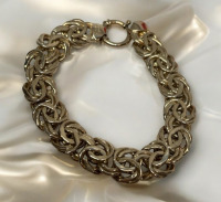 Byzantine 925 Sterling Gold Over Bracelet Stamped OT TURKEY 925 STERLING SILVER