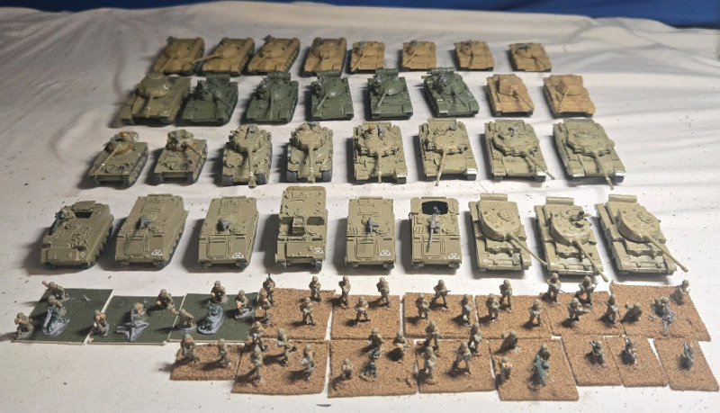 33 Vehicles 17 Flats | Appears To Be German Metal / Plastic Military Armored Vehicles & Infantry | Tallest Vehicle Measures 3½" Long" x 1¼" Tall