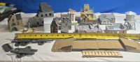 25 Pcs | Assorted Buildings & Bridges For Scene Decoration | Includes Destroyed Houses, Military Outpost, Houses, Statue & More!| Largest Building Measures 6" x 3¾" x 6"