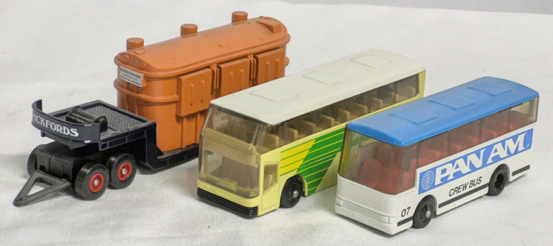 3 Lledo Diecast Buses & Low Loader (Pickfords) Made in England