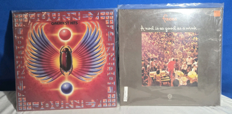 2 Vinyl Albums Journey Greatest Hits & Faces; A Nod Is As Good As A Wink LP Records