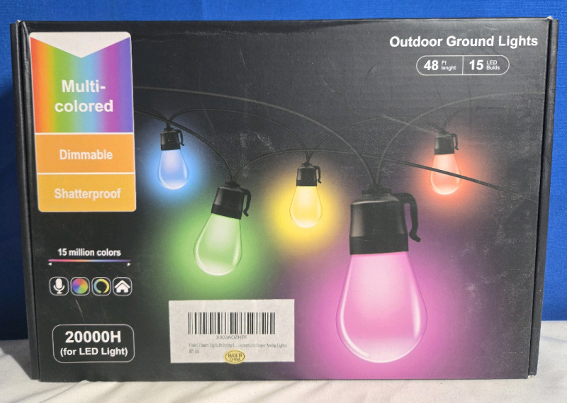 New | Visboll Smart Big Bulb Light String | Dimmable Shatterproof, Colour Changing | 48ft